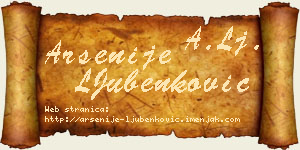 Arsenije LJubenković vizit kartica
